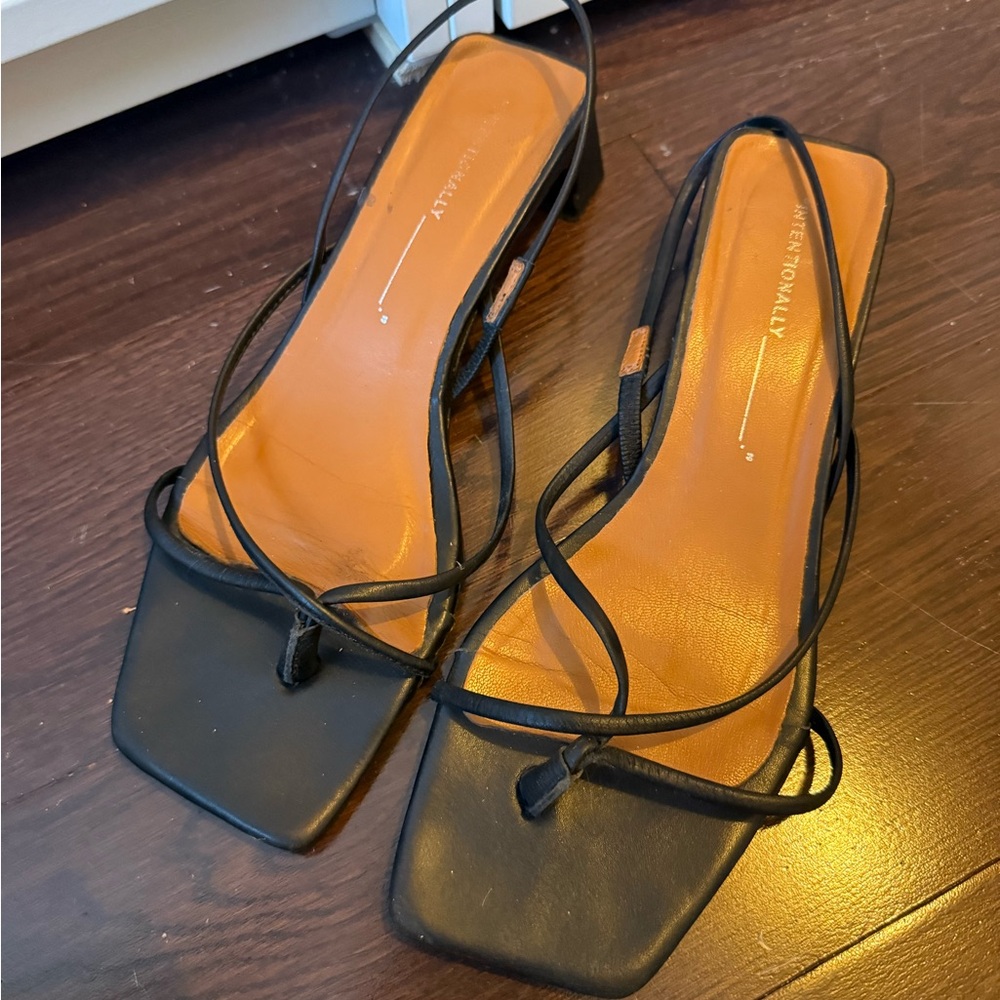 INTENTIONALLY BLANK Black Strappy Heels